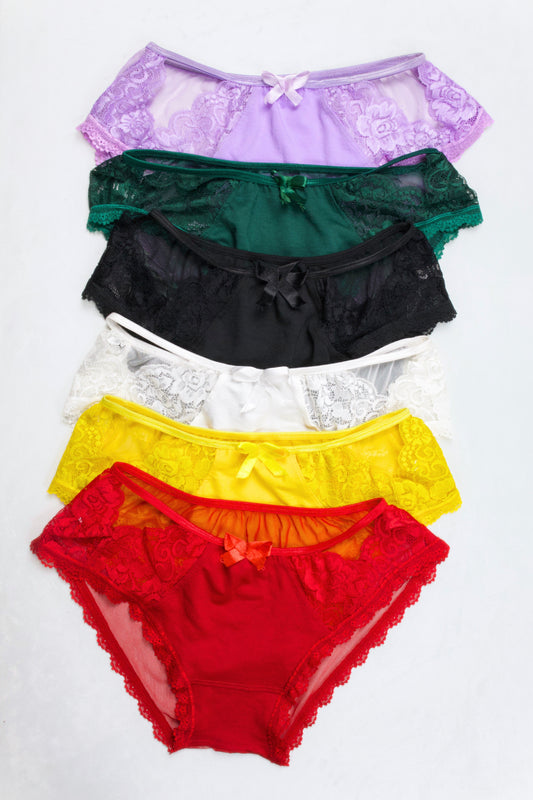 Sheer Reveal Lace Brief panty (Pack of 6)