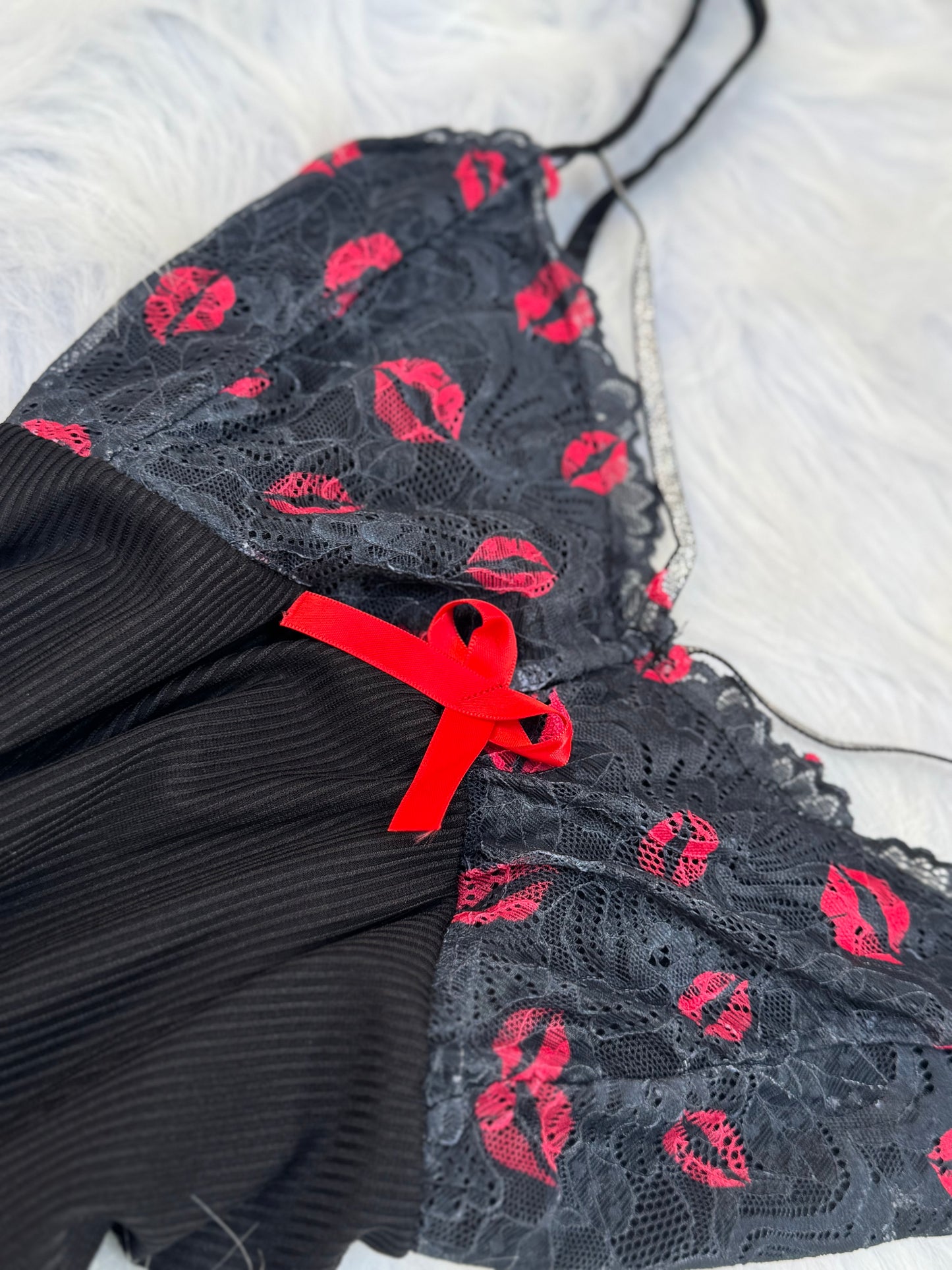 Black & Red Ruched Dress