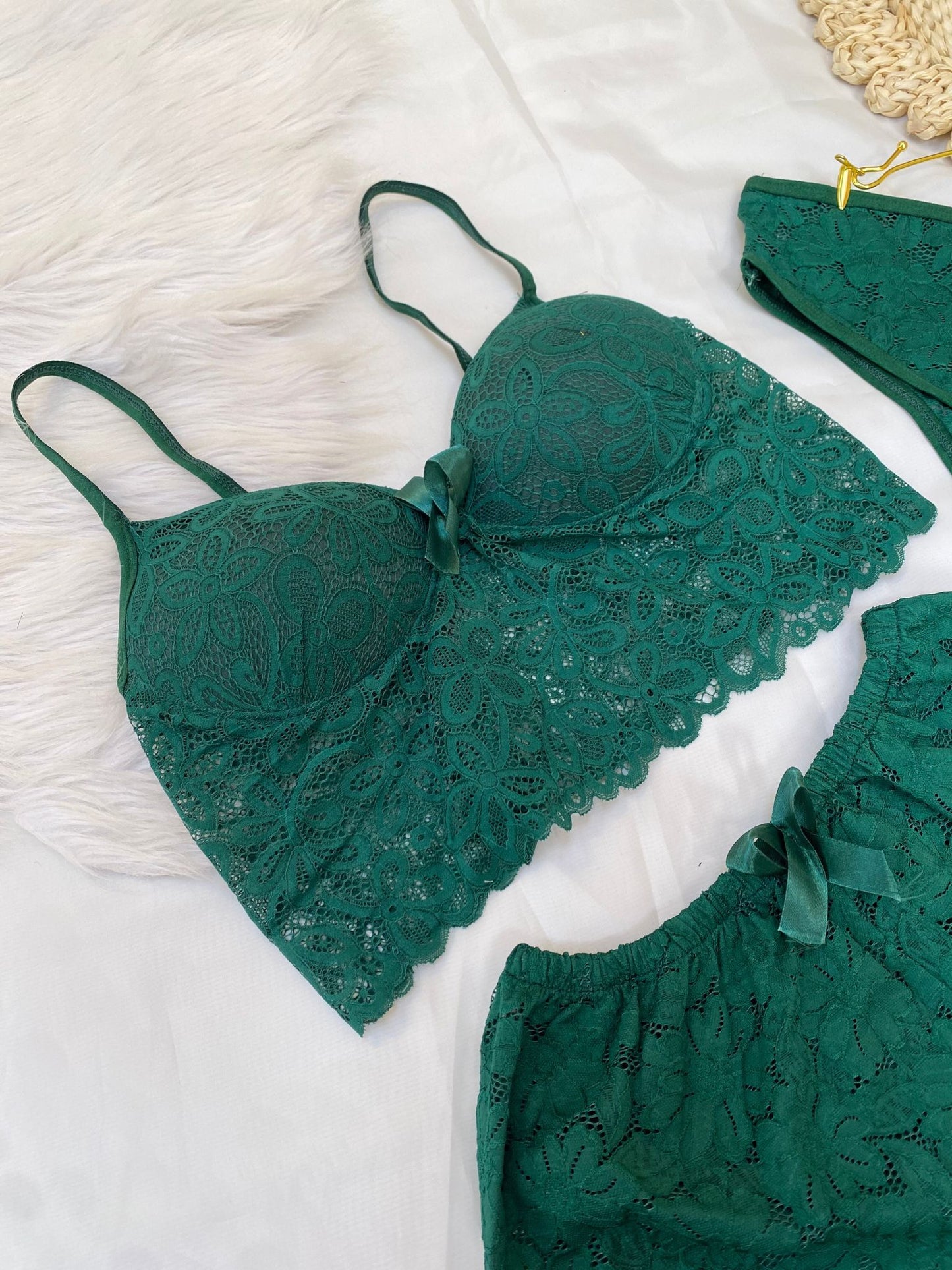 Women’s 3-Piece Lingerie Set – Bralette, Shorts & Panty