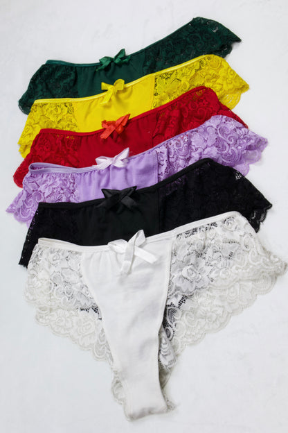 Cotton Lace Brazilian Panty (Pack of 6)