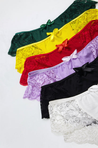 Cotton Lace Brazilian Panty (Pack of 6)