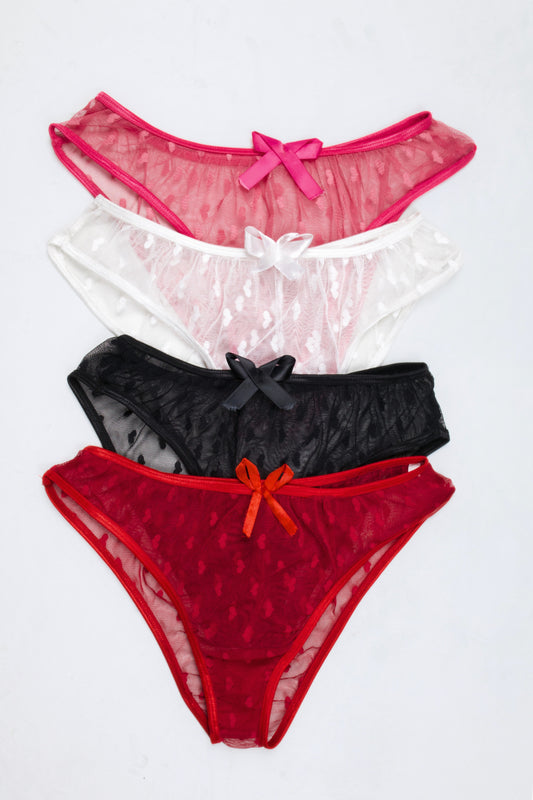 Sheer Reveal Thong Panty (Pack of 4)