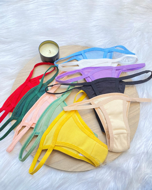 Cotton Ribbed Thong Panty