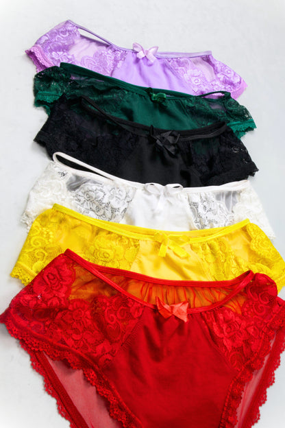 Sheer Reveal Lace Brief panty (Pack of 6)