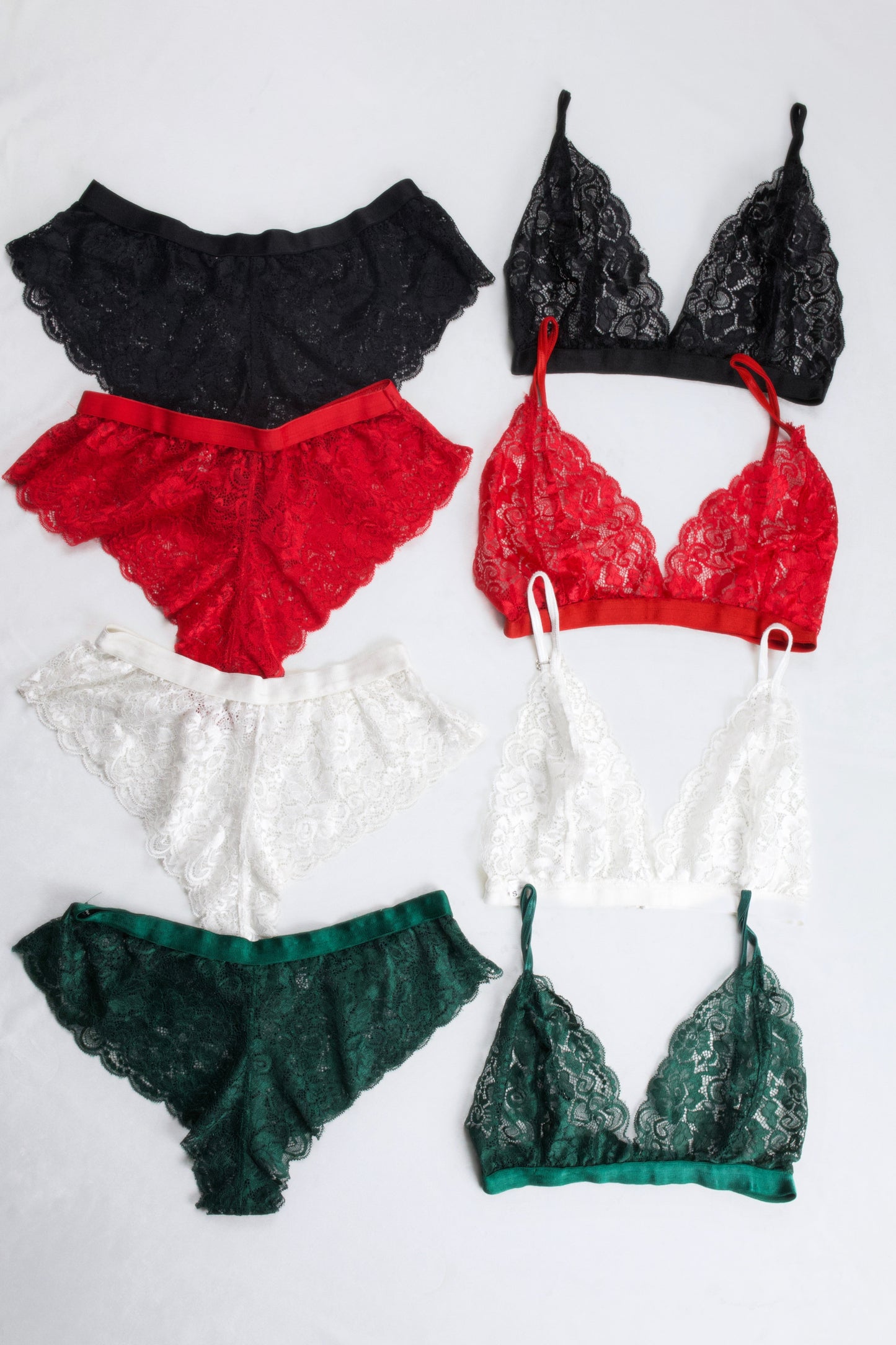 Lace Bralette and Shortie Set (Pack of 4)