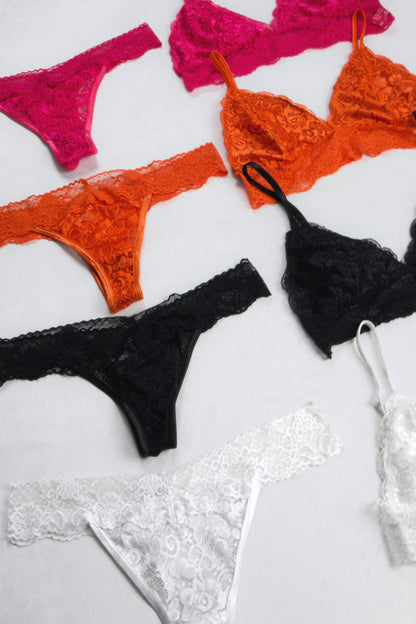 Lace Bralette and Panty Set (Pack of 4)