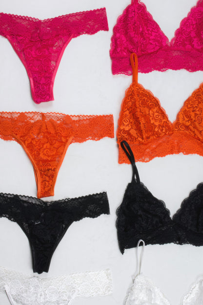 Lace Bralette and Panty Set (Pack of 4)