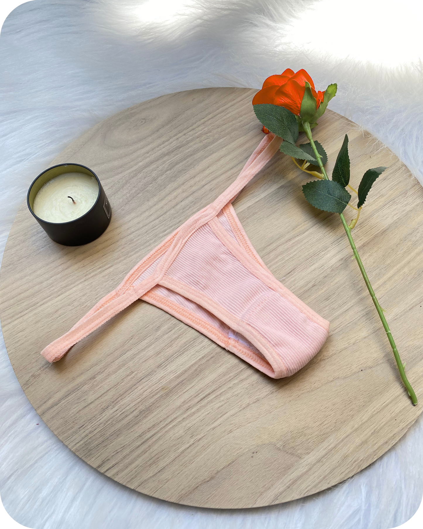 Cotton Ribbed Thong Panty - Simon