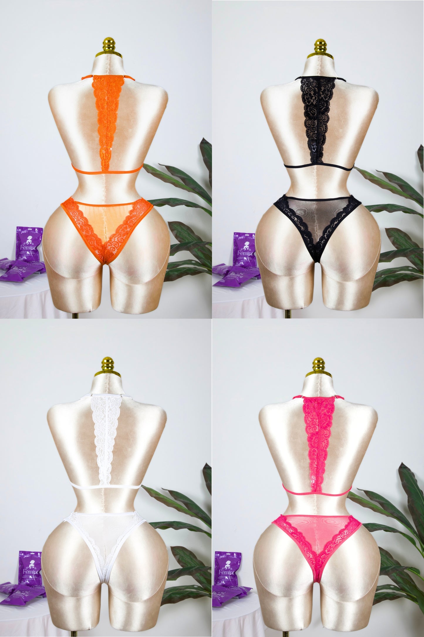 Lace Bra and Panty Set (Pack of 2)