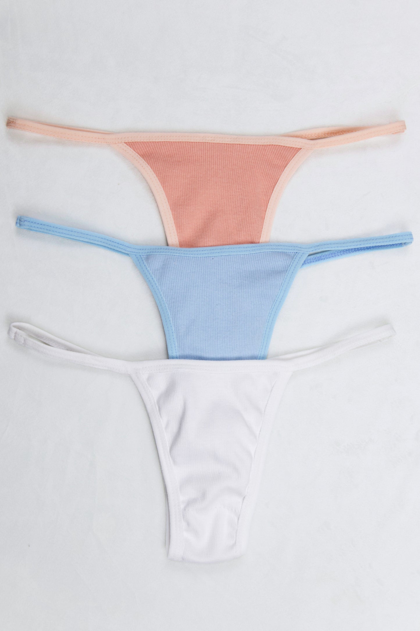 Cotton Ribbed Thong Panty (Pack of 3)