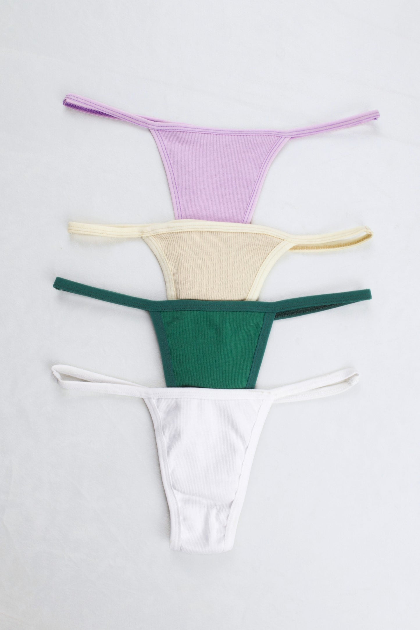 Cotton Ribbed Thong Panty (Pack of 4)