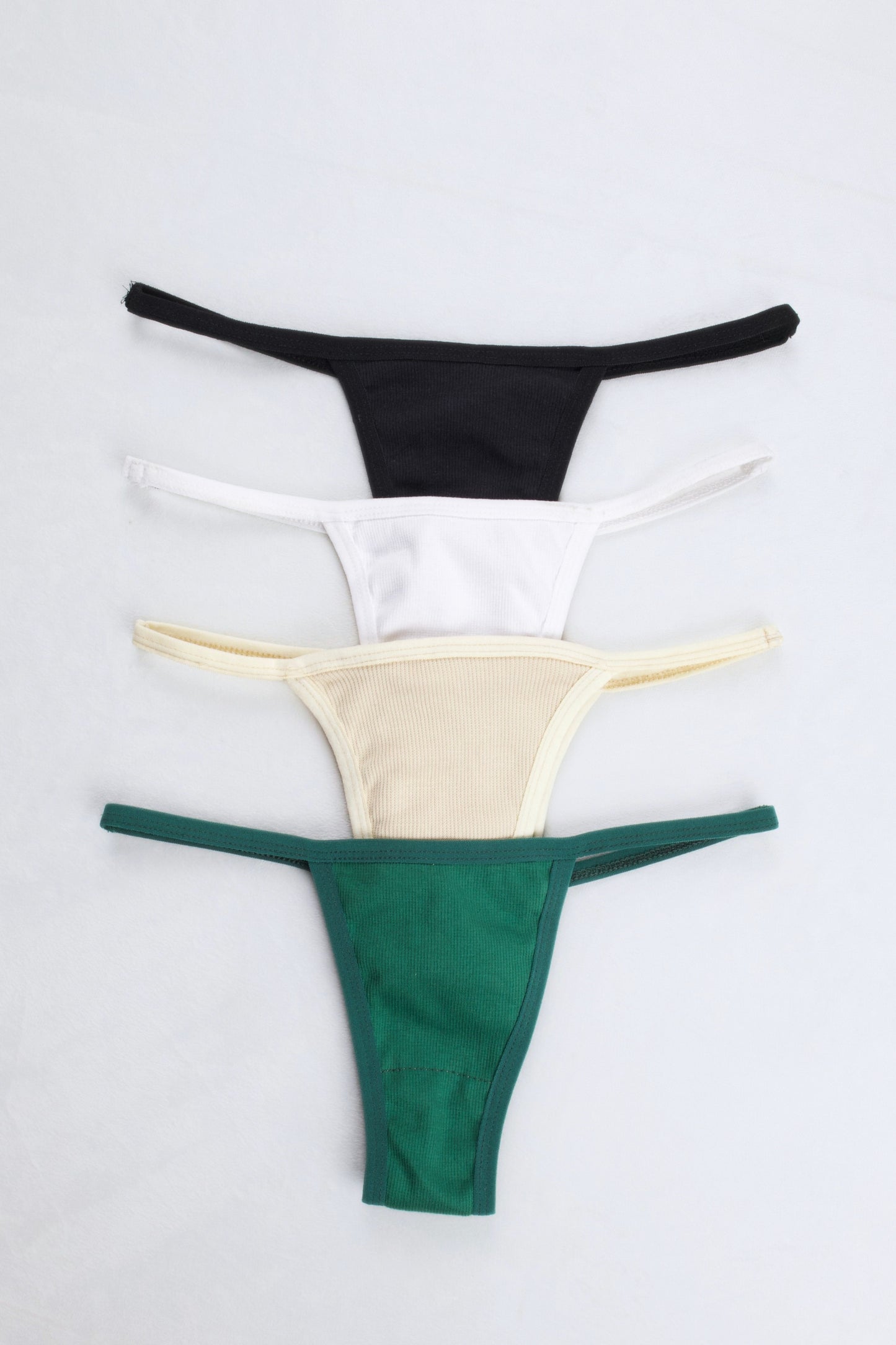 Cotton Ribbed Thong Panty (Pack of 4)