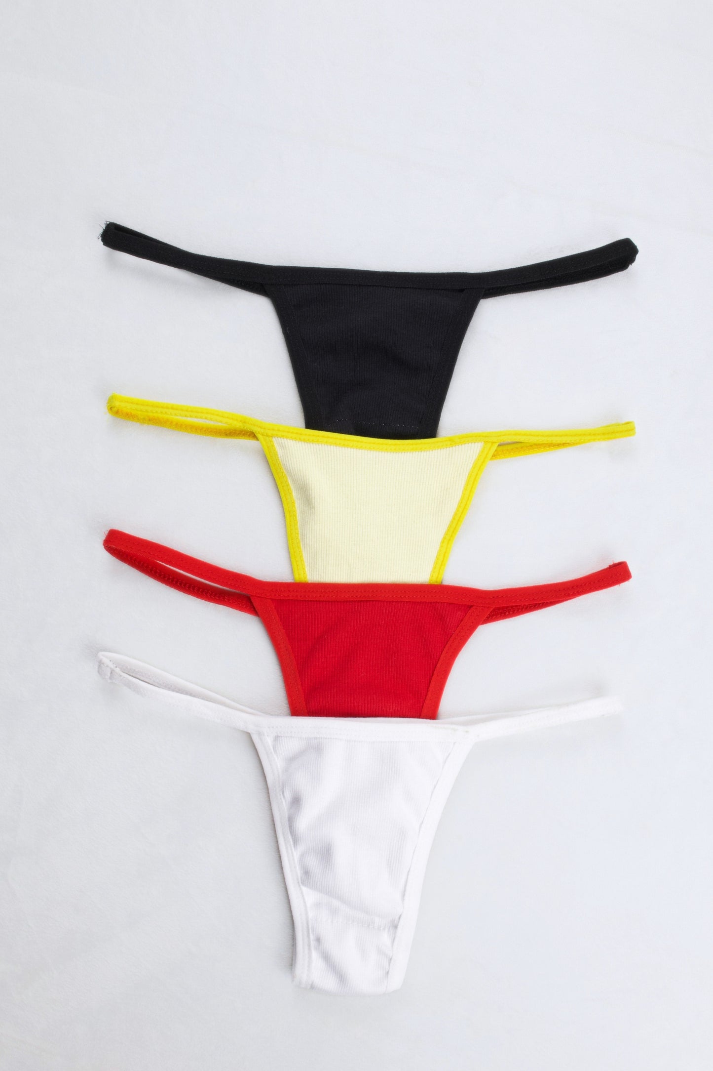 Cotton Ribbed Thong Panty (Pack of 4)