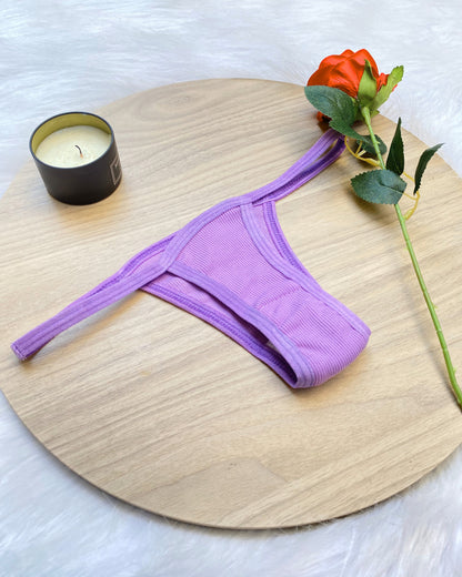 Cotton Ribbed Thong Panty