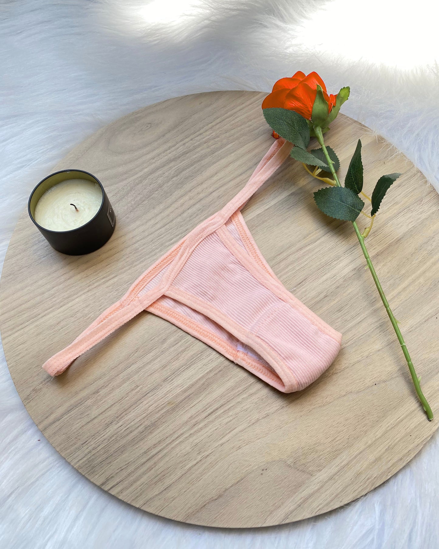 Cotton Ribbed Thong Panty