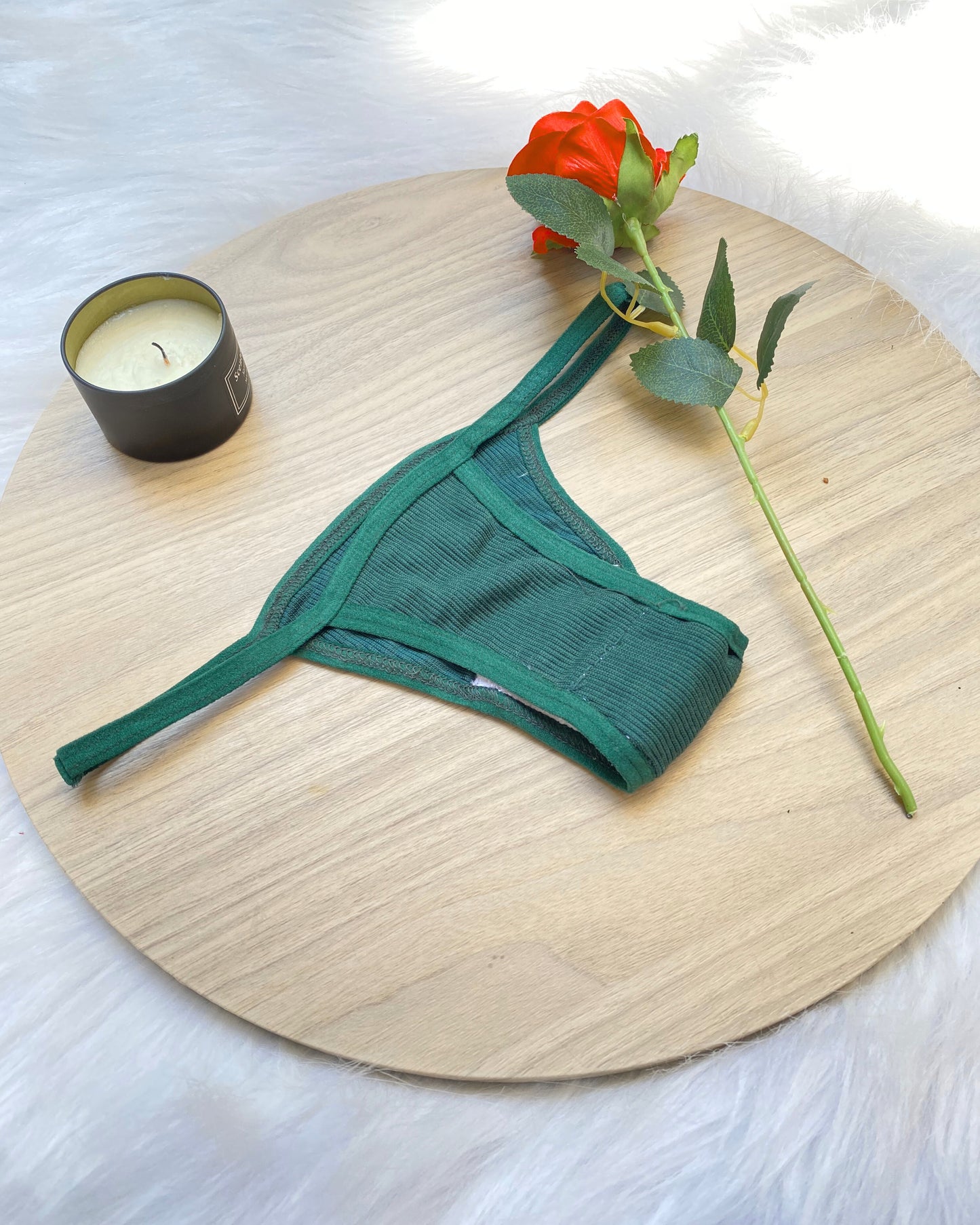 Cotton Ribbed Thong Panty