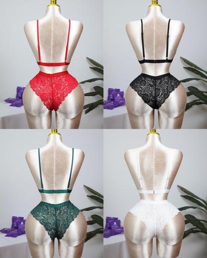 Lace Bralette and Shortie Set (Pack of 4)