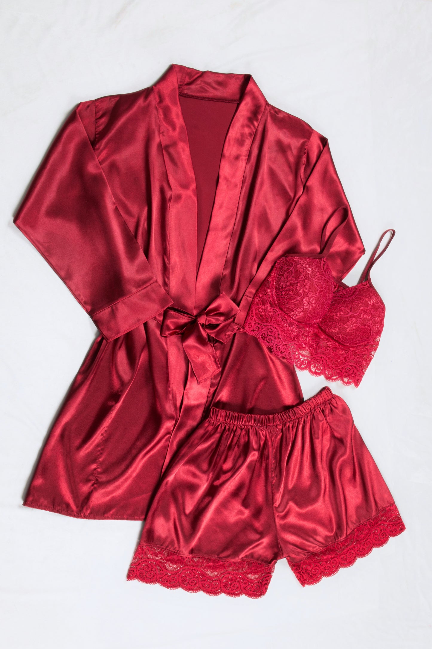 Satin Lace 3-Piece Set