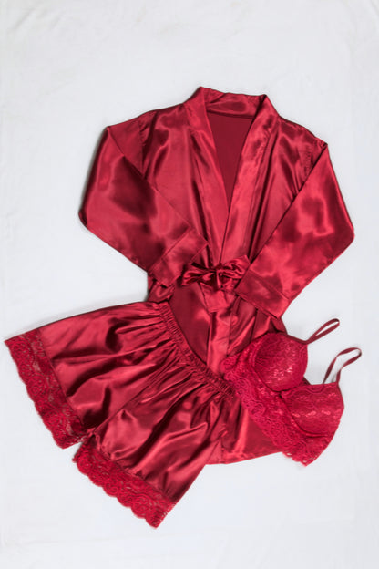 Satin Lace 3-Piece Set