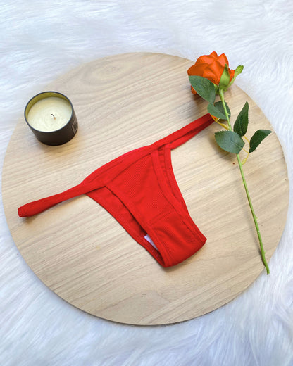 Cotton Ribbed Thong Panty