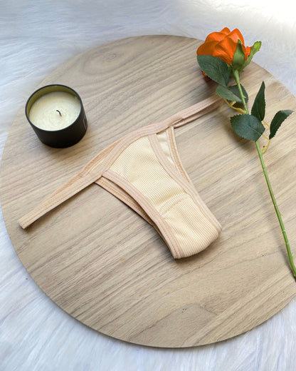 Cotton Ribbed Thong Panty