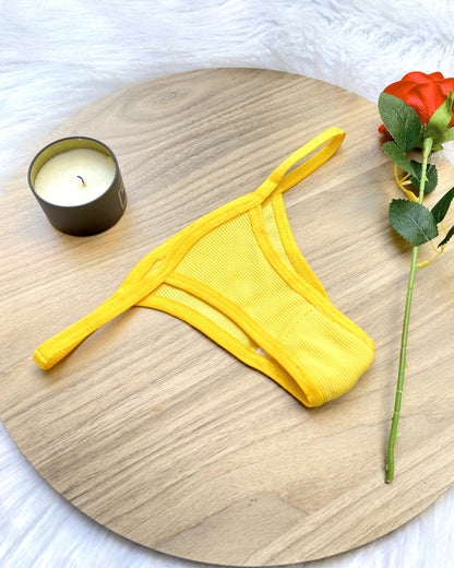 Cotton Ribbed Thong Panty