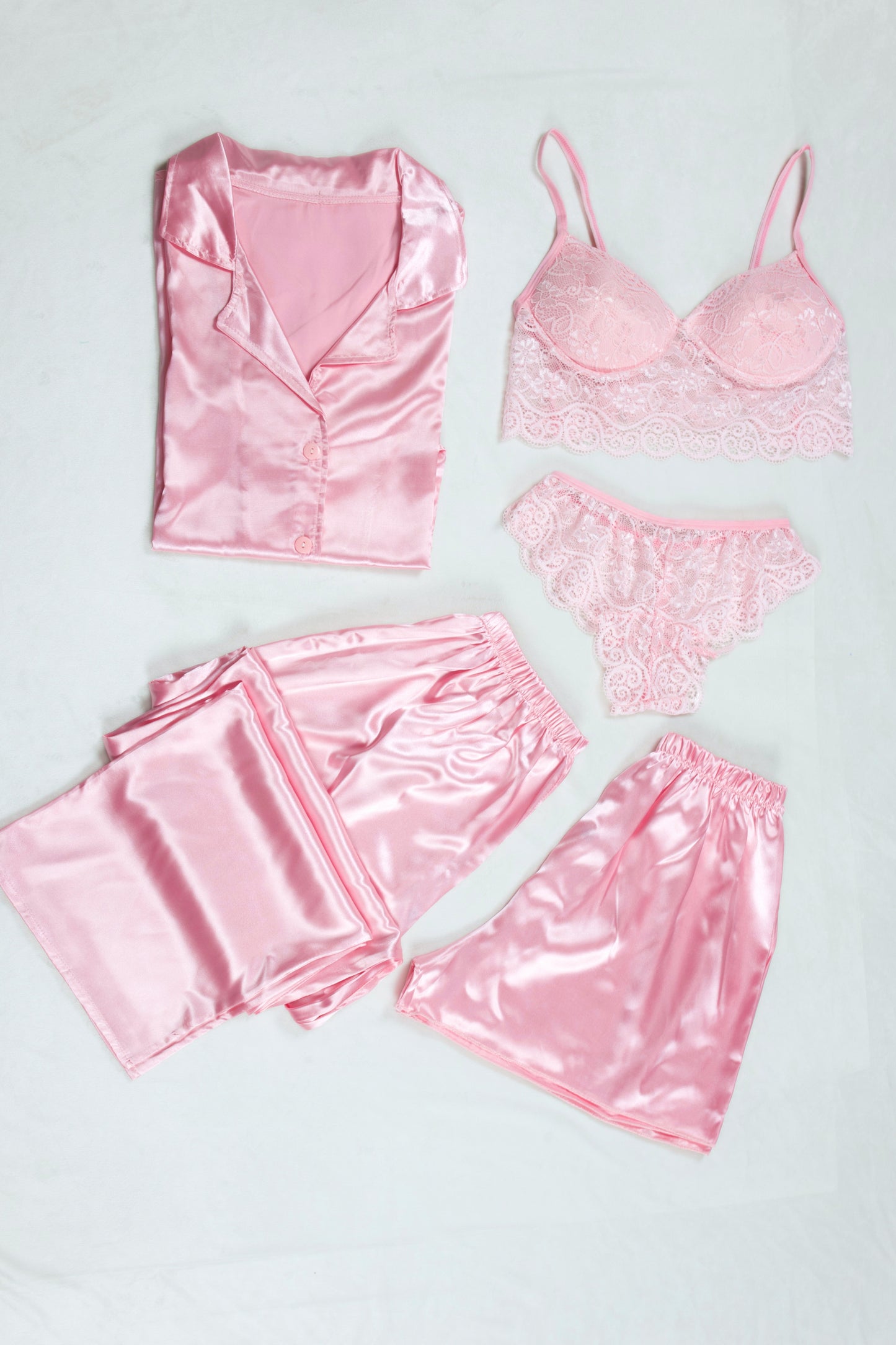 Satin Lace 5-Piece Set