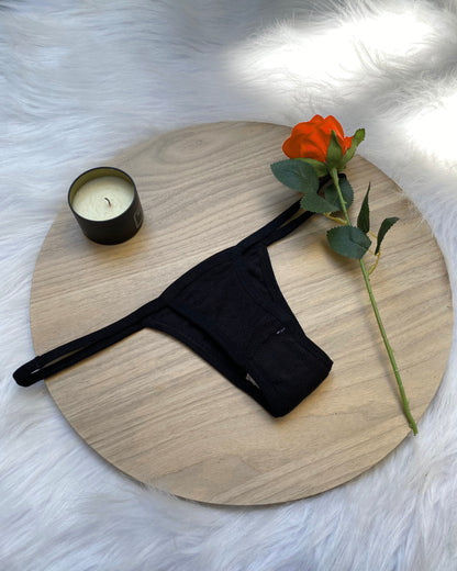 Cotton Ribbed Thong Panty