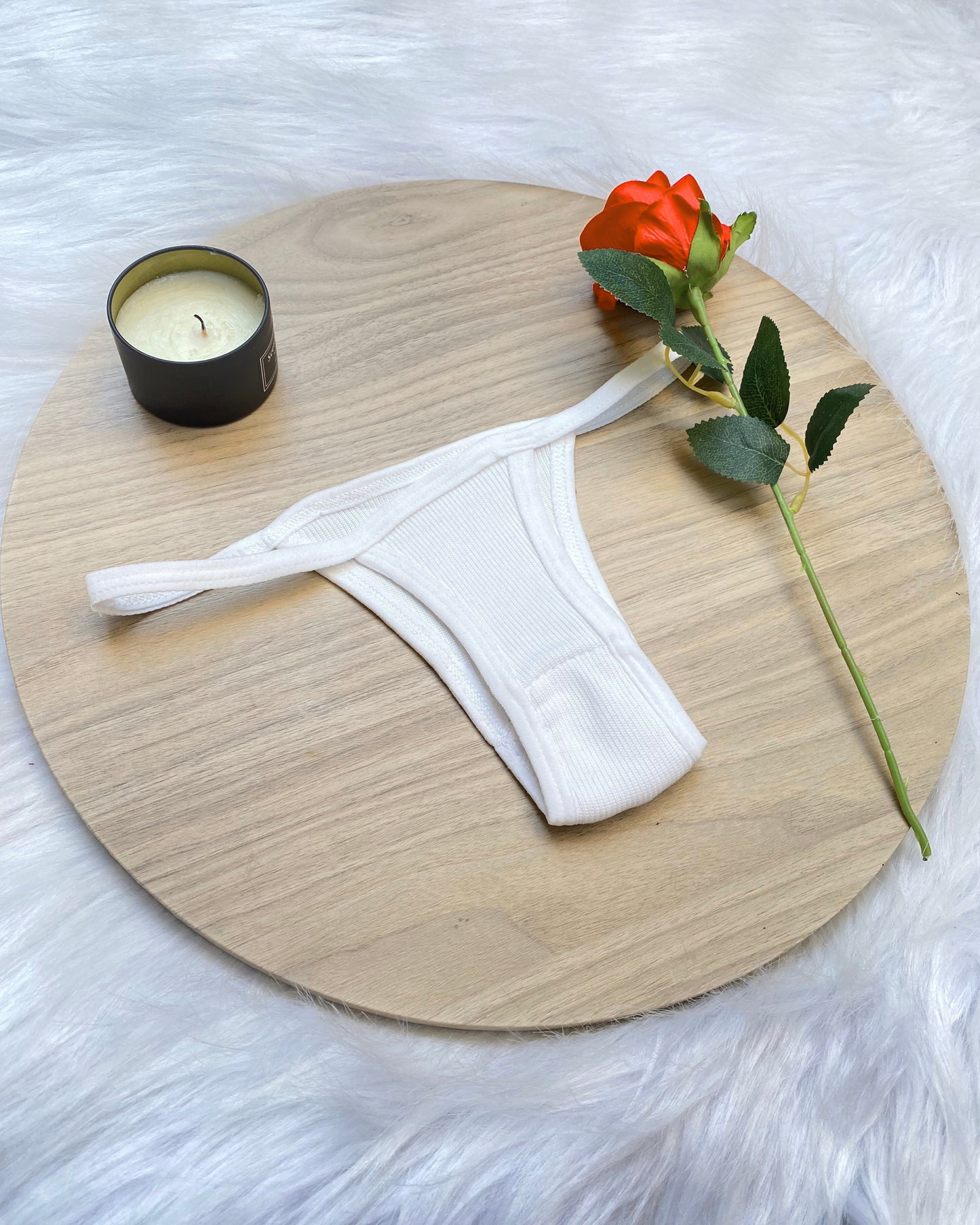 Cotton Ribbed Thong Panty