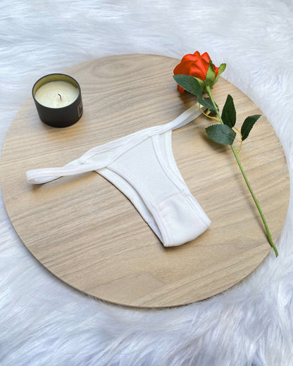 Cotton Ribbed Thong Panty