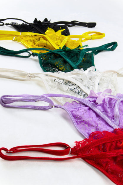 Lace Adjustable G-String Panty (Pack of 6)