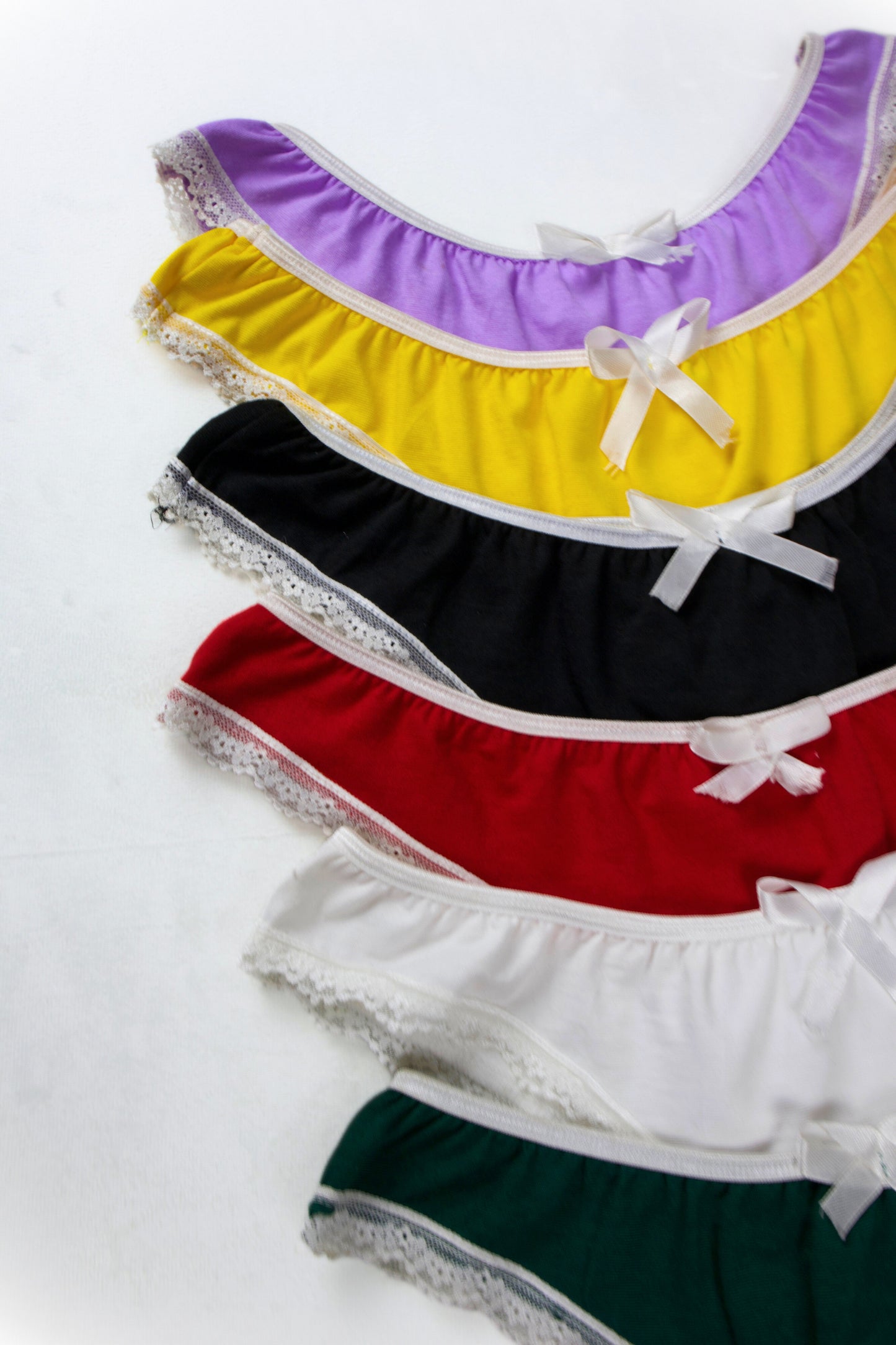 Cotton Lace-Trim Thong Panty (Pack of 6)