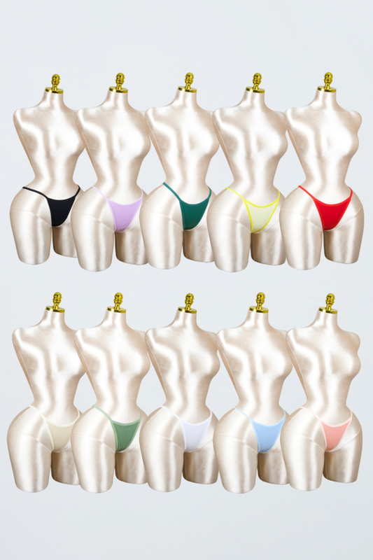 Cotton Ribbed Thong Panty (Pack of 10)