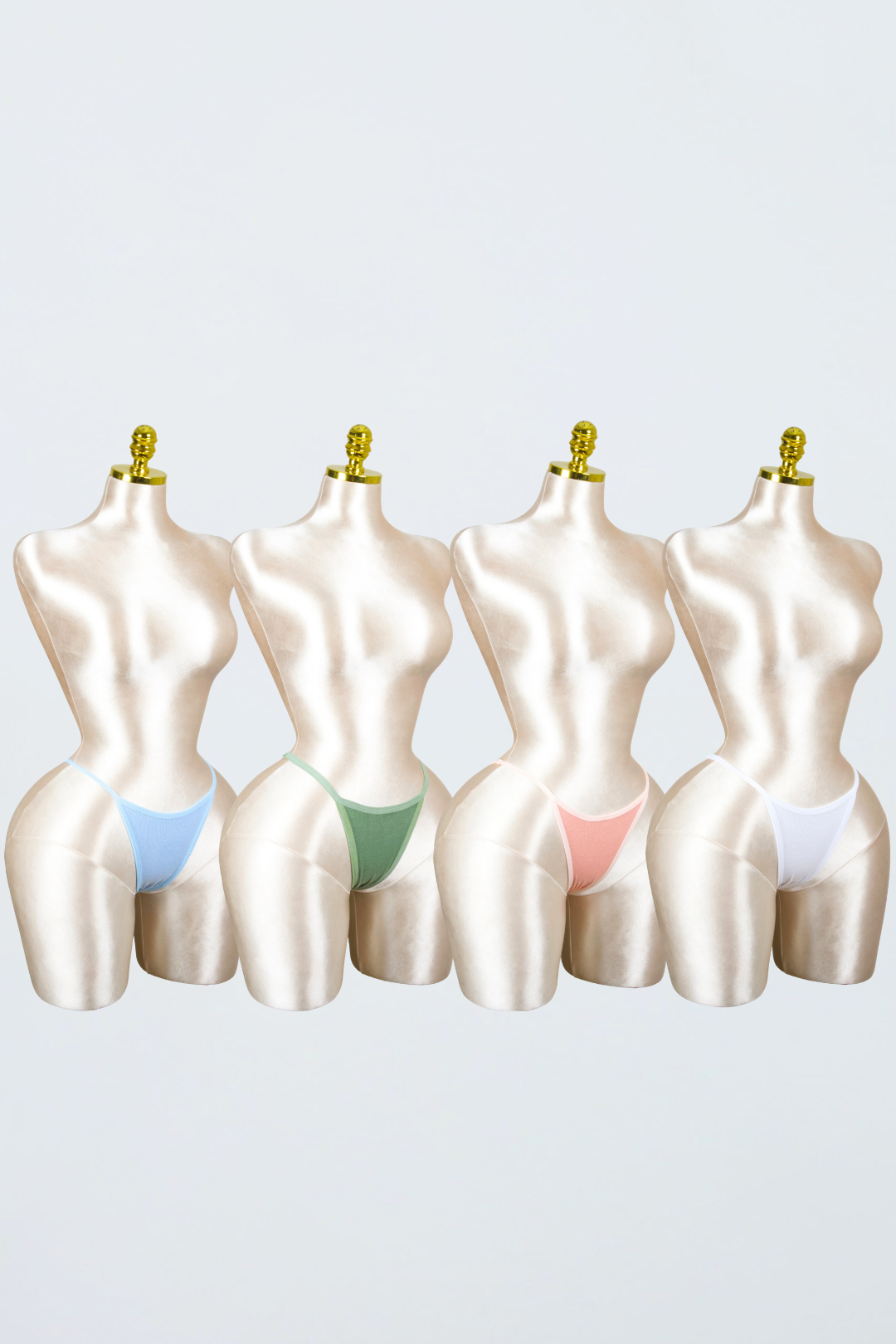 Cotton Ribbed Thong Panty (Pack of 4)