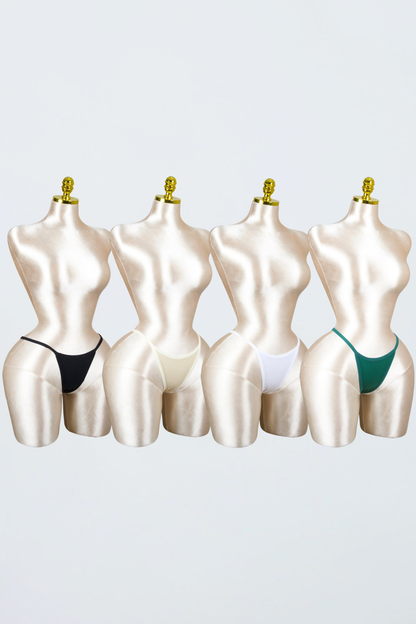 Cotton Ribbed Thong Panty (Pack of 4)