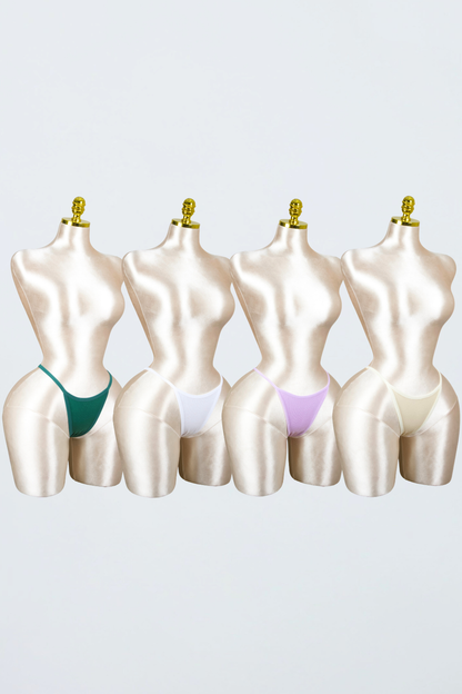 Cotton Ribbed Thong Panty (Pack of 4)