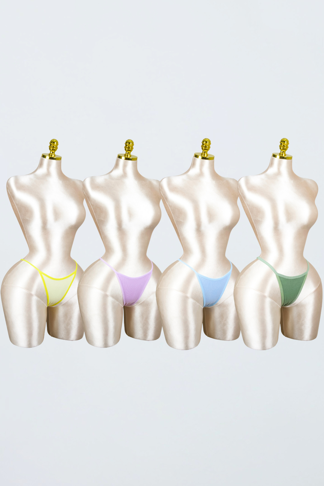 Cotton Ribbed Thong Panty (Pack of 4)