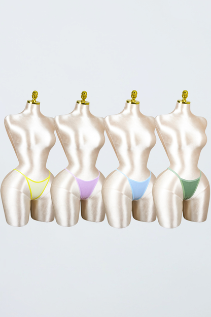 Cotton Ribbed Thong Panty (Pack of 4)