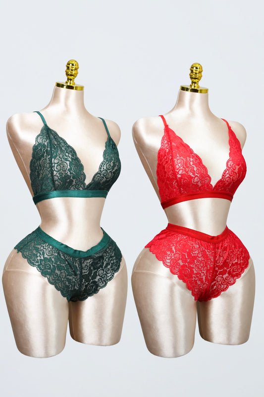 Lace Bralette and Shortie Set (Pack of 2)