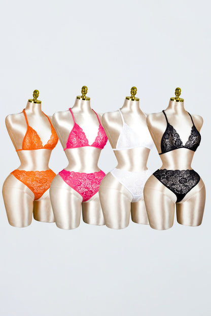 Lace Bra and Panty Set (Pack of 4)