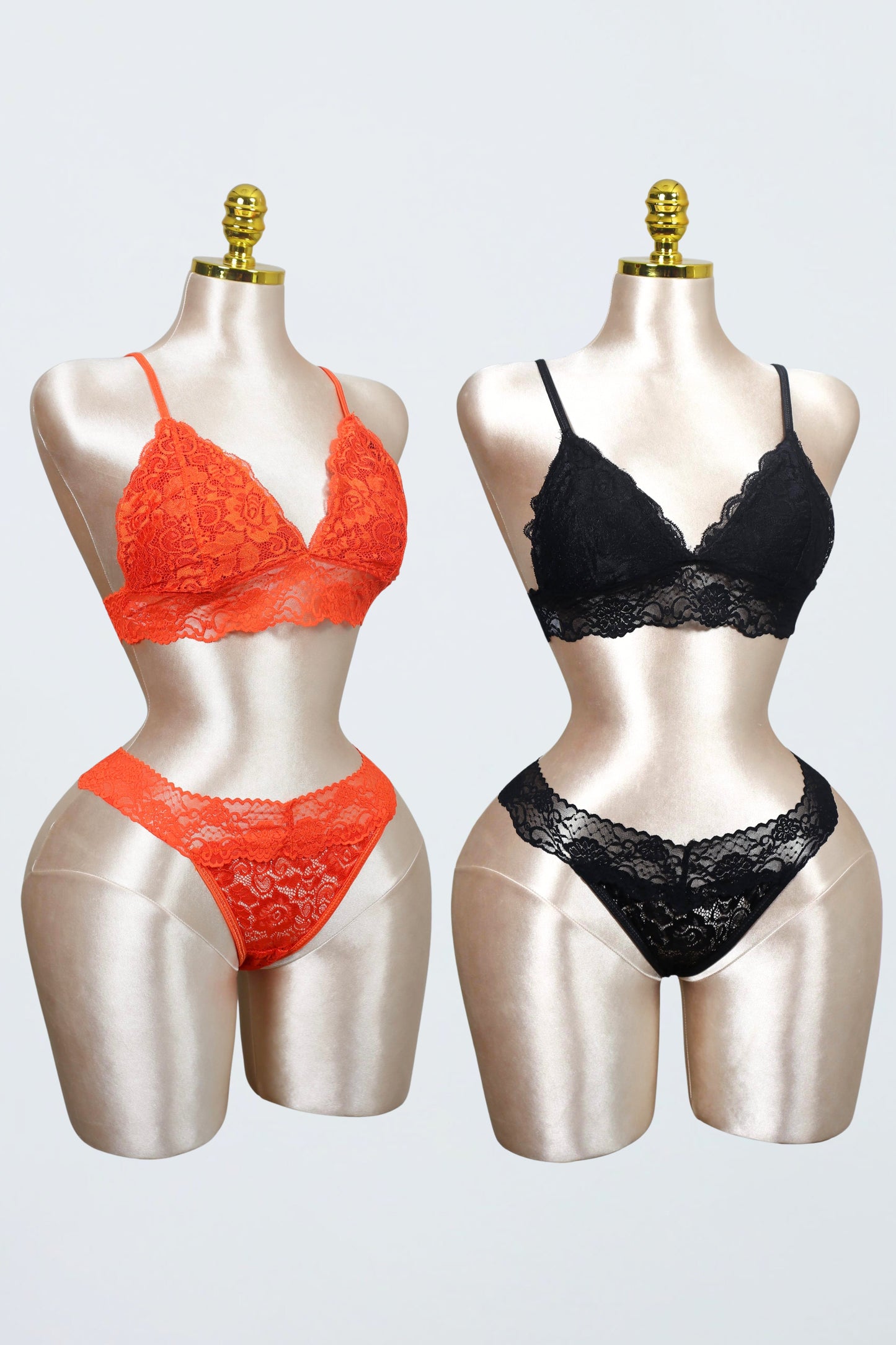Lace Bralette and Panty Set (Pack of 2)