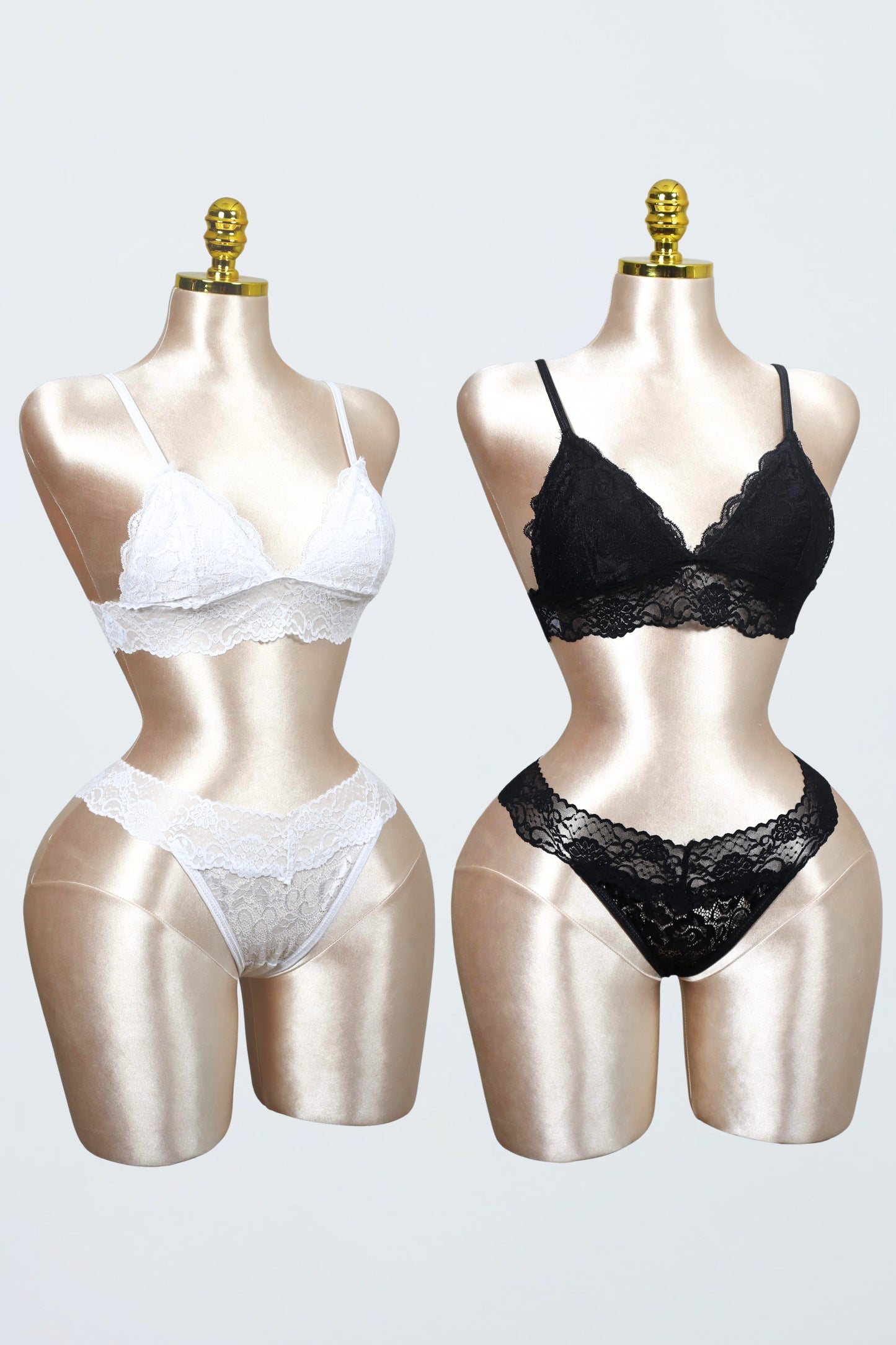 Lace Bralette and Panty Set (Pack of 2)