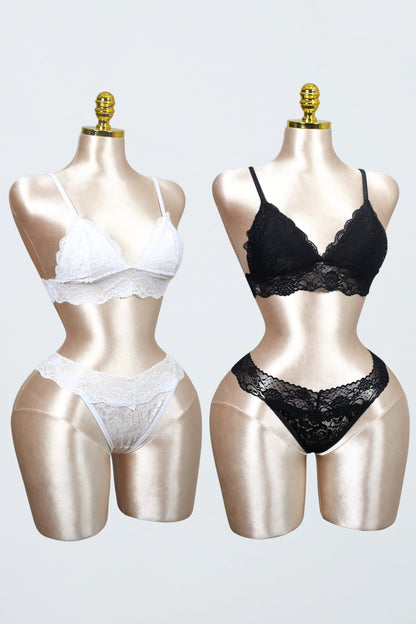 Lace Bralette and Panty Set (Pack of 2)