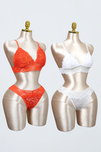 Lace Bralette and Panty Set (Pack of 2)