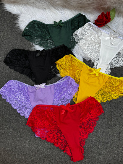 Cotton Lace Brazilian Panty