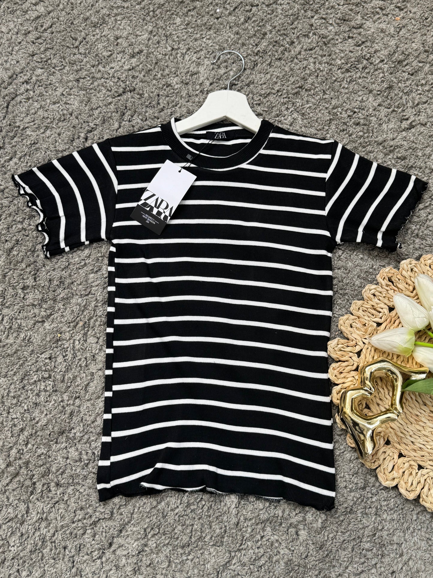 Basic Ribbed Short Sleeve Top