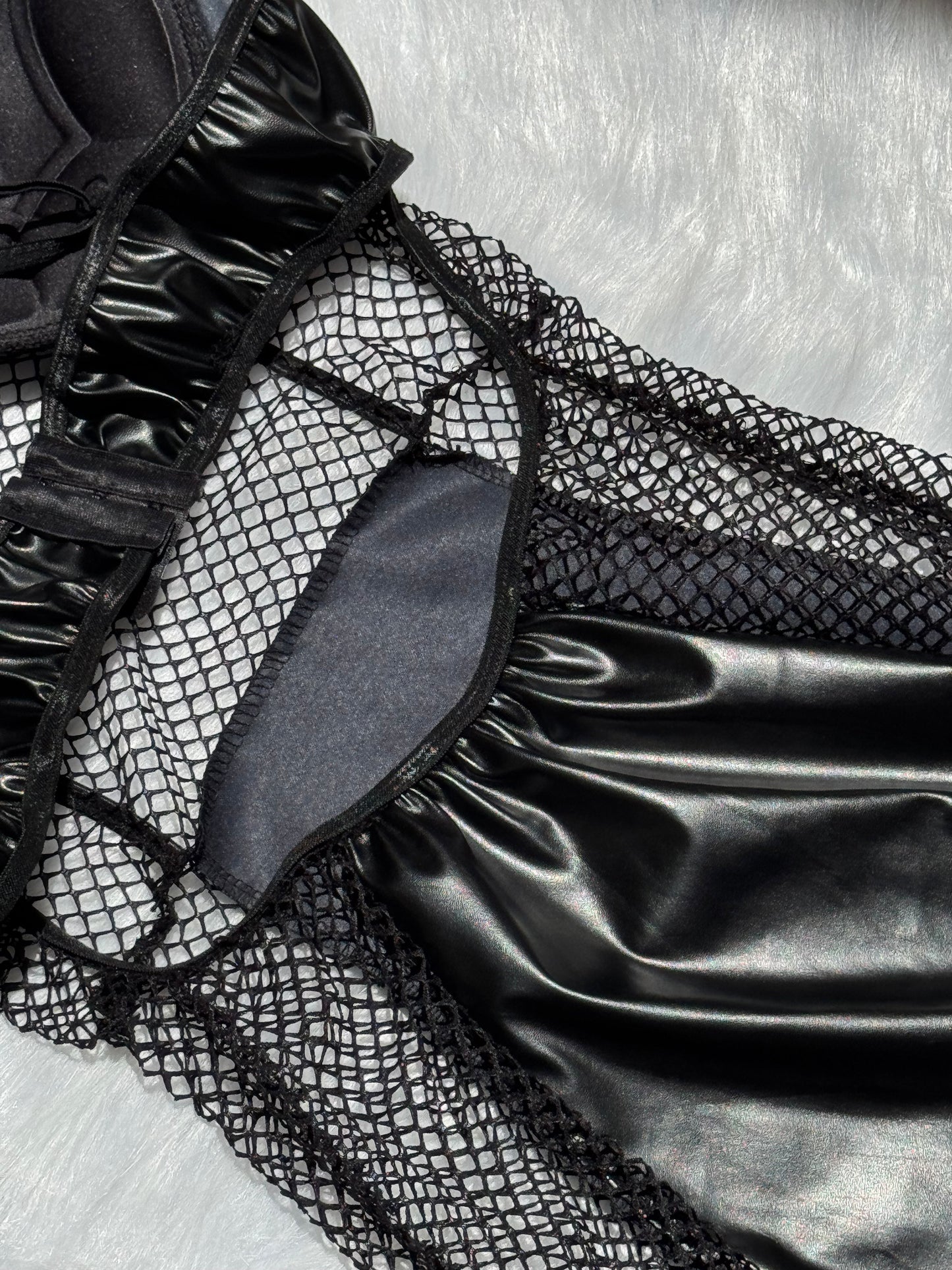 Faux Leather 2-Piece Dress