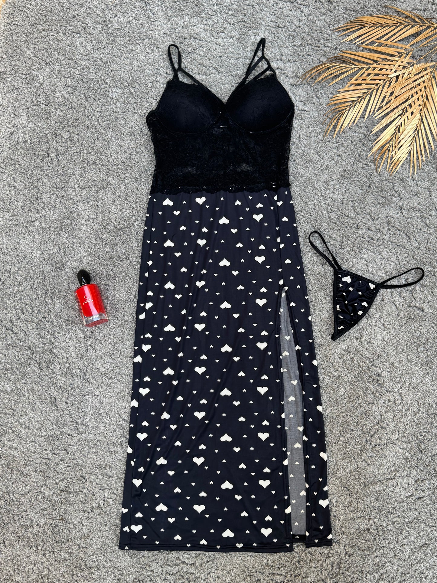 Elegant Butter Fabric Dress with Heart Design