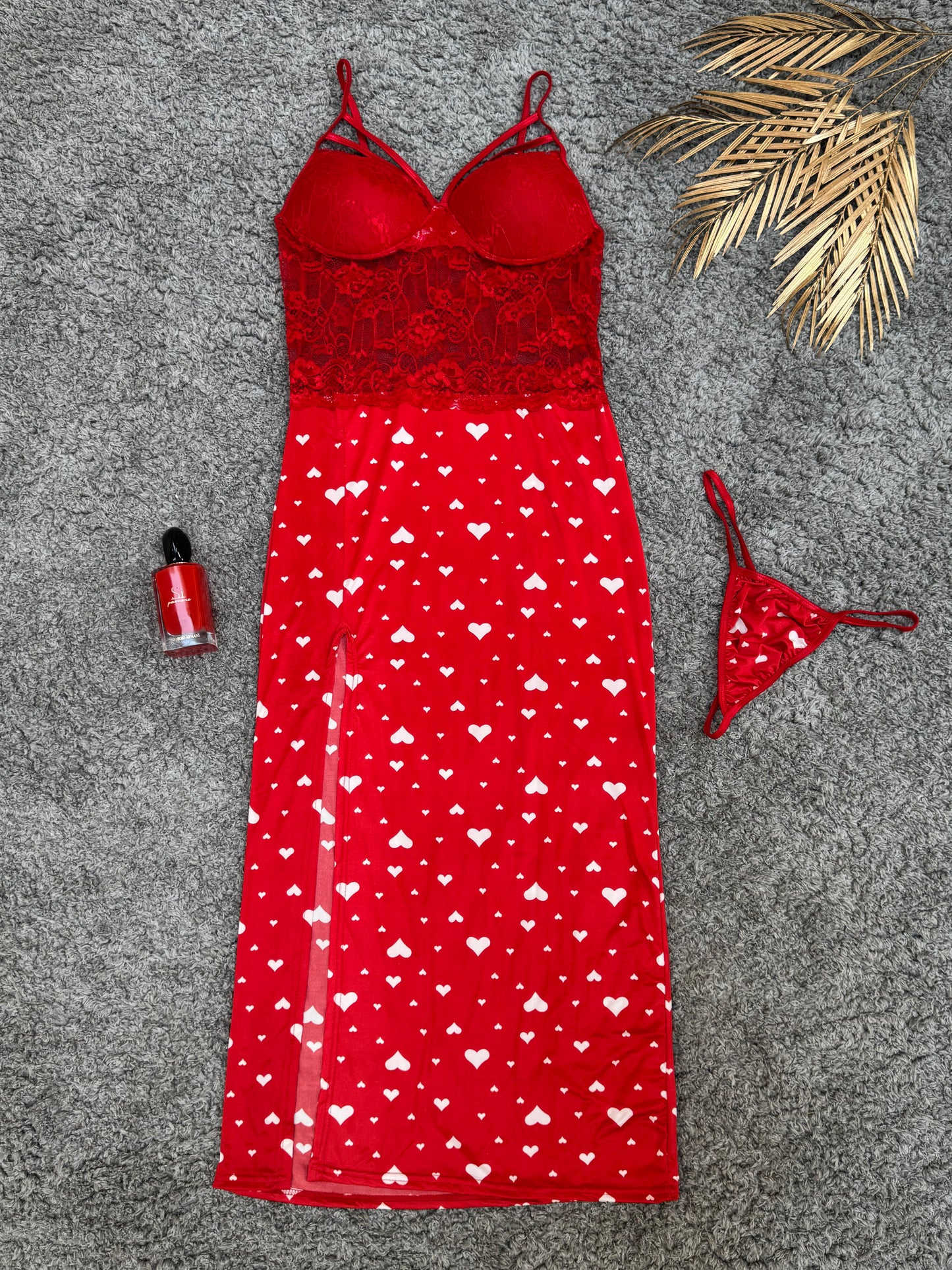 Elegant Butter Fabric Dress with Heart Design