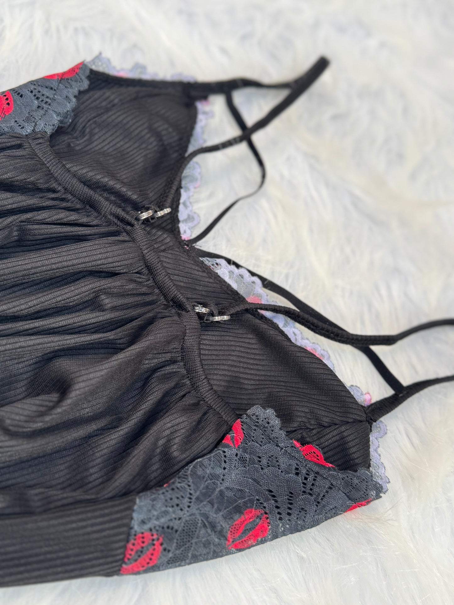 Black & Red Ruched Dress